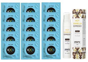 Комплект EXS Air Thin 15 шт + EXSENS Kissable Hot Vanilla Espresso SOS14814 фото