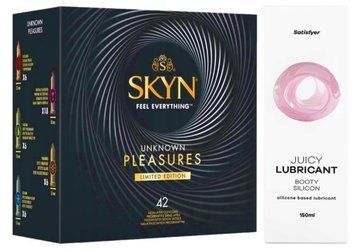 Комплект Лубрикант Satisfyer Juicy Lubricant Booty Silicon 150 мл + SKYN Pleasures 42 шт SOS12671 фото