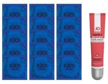 Комплект EXS Cooling 15 шт + System JO WARM & BUZZY 10 мл SOS14541 фото