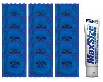 Комплект EXS Cooling 15 шт + Swiss Navy Max Size Cream (10 мл) SOS14582 фото