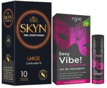 Набір з 10 шт SKYN Large + Рідкий вібратор SEXY VIBE вібрація + посилення оргазму, 15 мл SOS10317 фото