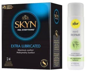 Комплект SKYN Extra Lube 24 шт + Pjur MED Repair Glide 100 мл SOS13273 фото