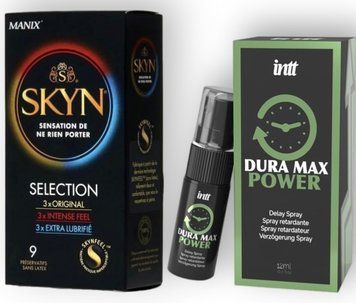 Набір з SKYN Selection (9 шт)  + Пролонгатор Intt Dura Max Power (12 мл) SOS8864 фото