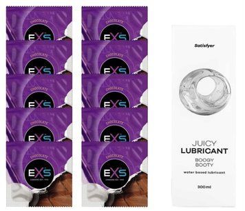 Комплект: из EXS Chocolate 10 шт + Лубрикант Satisfyer Boogy Booty water based 300 мл SOS11329 фото
