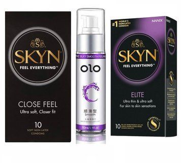 Комплект:  SKYN Close Feel 10 шт. + SKYN Elite 10 шт. + olo smooth 60 мл SOS11279 фото