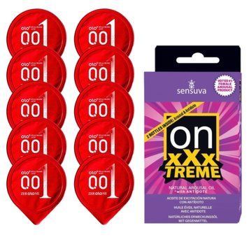 Комплект OLO 001 (червоні) 10 шт + Sensuva ON xXxTREME Arousal Oil with Antidote (5 мл + 5 мл) SOS14240 фото