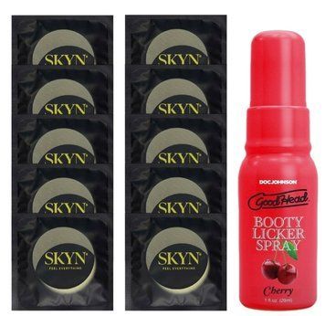 Комплект SKYN Pina Colada 10 шт + Doc Johnson GoodHead Booty Licker Spray Cherry 29 мл SOS13714 фото