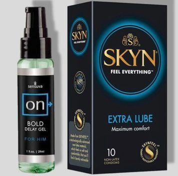 SKYN Extra Lube 10 шт + Пролонгатор Sensuva - ON Bold (29 мл) SOS5037 фото