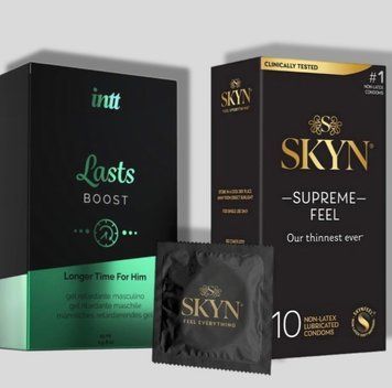 Skyn ​​Supreme Feel 10 штук + Пролонгатор Intt Lasts (15 мл) SOS5124 фото