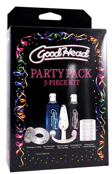 Подарунковий набір Doc Johnson GoodHead Party Pack (5 предметів) &mdash; повний святковий комплект із мастурбатором, віброкільцем та анальною пробкою SO6064 фото