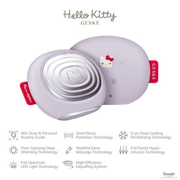 Ультразвукова маска тепло та холод GESKE Sonic Warm&Cool Mask 8в1 by Hello Kitty purple HB0246 фото