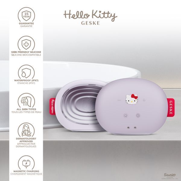 Ультразвукова маска тепло та холод GESKE Sonic Warm&Cool Mask 8в1 by Hello Kitty purple HB0246 фото