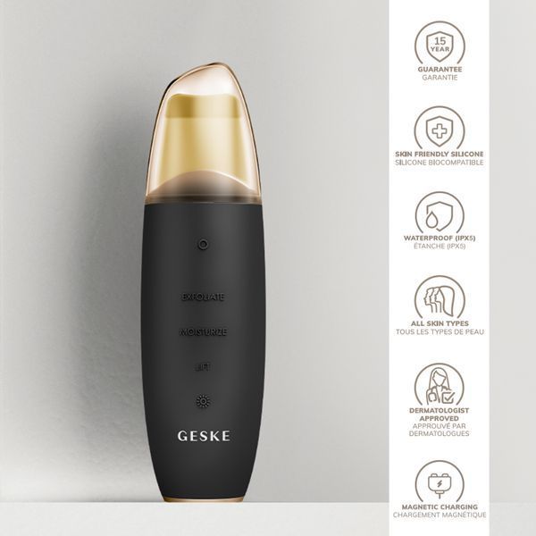 Микротоковый скраббер для кожи и устранение черных точек GESKE MicroCurrent Skin Scrubber&Blackhead Remover 9в1 gray HB0141 фото