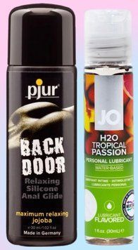 Набор лубрикантов pjur backdoor anal Relaxing jojoba silicone 30 мл + System JO Tropical Passion (30 мл) LB717 фото
