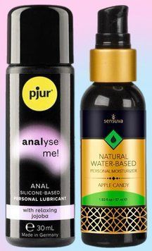 Набор лубрикантов pjur analyse me! Relaxing jojoba silicone 30 мл + Sensuva Natural Water-Based Apple Candy (57мл) LB617 фото
