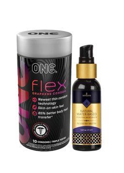 ONE Flex 10 шт.  + Смазка на водной основе Sensuva Natural Water-Based Blueberry Muffin (57 мл) SOS6395 фото