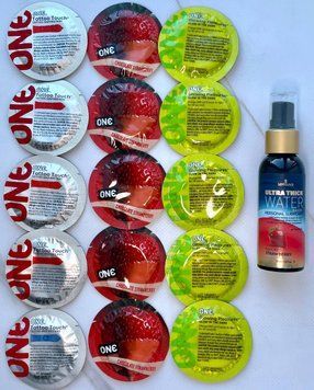 Набор 15 штук ONE Tattoo Touch, Flavor Waves, Glowing Pleasures + Sensuva Ultra-Thick Water-Based Strawberry (57 мл) SOS3958 фото