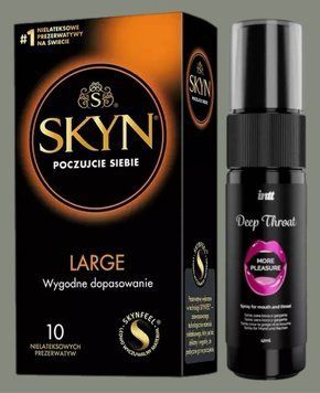 Комплект SKYN Large 10 шт + Спрей Intt Deep Throat Oral Spray (12 мл) SOS5569 фото