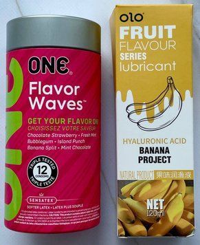 Комплект ONE Flavor Waves 12 шт + Гель-лубрикант банан 120 мл OLO SOS3665 фото