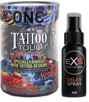 Набор из ONE Tattoo Touch, 100 шт + Пролонгатор EXS DELAY SPRAY 50 МЛ SOS9160 фото