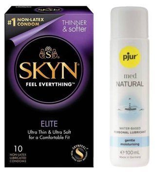 Комплект SKYN Elite 10 шт + Pjur MED Natural Glide 100 мл SOS13174 фото