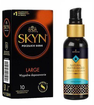 SKYN Large 10 шт та Лубрикант Sensuva Natural Water-Based 57 мл SOS501 фото