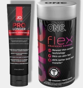 ONE Flex Graphene, 10 шт - Пролонгатор JO Prolonger Gel (60 мл) SOS6046 фото