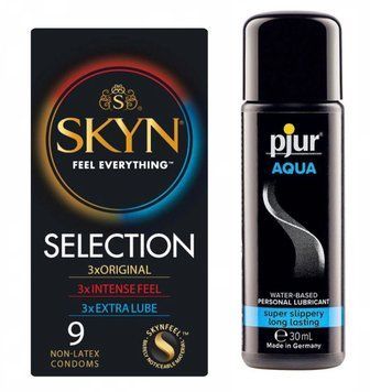 Набор: Skyn ​​Selection 9шт. + Лубрикант pjur Aqua 30 мл SOS11821 фото