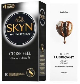 Комплект Лубрикант Satisfyer Juicy Crazy Crave 300 мл + SKYN Close Feel 10 шт SOS12890 фото