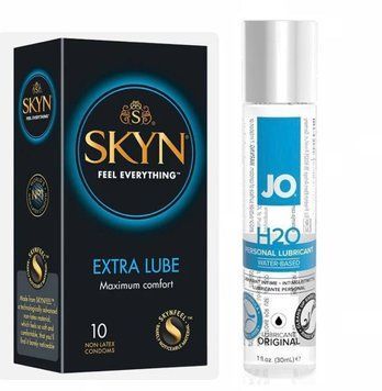 Набір : Skyn Exstra Lube 10 шт та Лубрикант System JO H2O ORIGINAL (30 мл) SOS78 фото