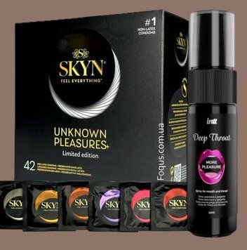 Набір SKYN Pleasures, 42 шт-6 видів + Спрей  Intt Deep Throat Oral Spray (12 мл) SOS5125 фото