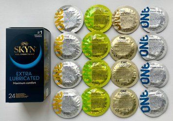 Набор 40 штук Skyn ​​Extra Lube + ONE Super Studs, Glowing Pleasures, Vanish, Classic SOS2206 фото