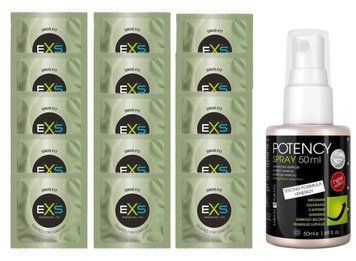 Комплект EXS Snug Fit 15шт + LOVELY LOVERS POTENCY, 50 мл SOS14899 фото