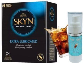 Набір з SKYN Extra Lube (24 шт) + Рідкий вібратор 5th Paradise Liquid Vibrator &mdash; Кола (30 мл)  SOS10068 фото