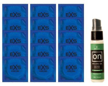 Комплект EXS Cooling 15 шт + Sensuva ON Arousal Gel for Her &laquo;Spearmint&raquo;, 29 мл SOS14542 фото