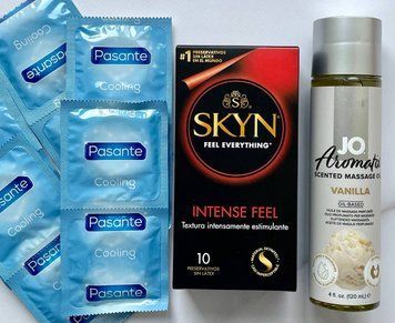 Набор 20 шт Skyn Intense feel - Pasante Cooling + System JO Aromatix  Vanilla 120 мл SOS1656 фото