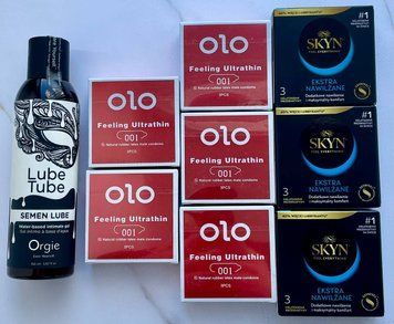 Набір 24 шт OLO збуджуючі 001 + Skyn Extra Lube + Лубрикант SEMEN LUBE 150 мл Orgie SOS3808 фото