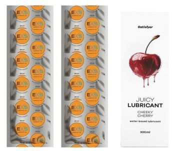 Комплект: EXS Delay 10 шт. + Лубрикант Satisfyer  Cheeky Cherry 300 мл SOS11380 фото