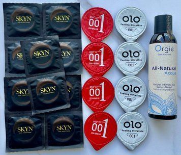 Набор 18 штук Skyn, Olo + лубрикант ALL-NATURAL Acqua, 150 мл Orgie SOS4008 фото