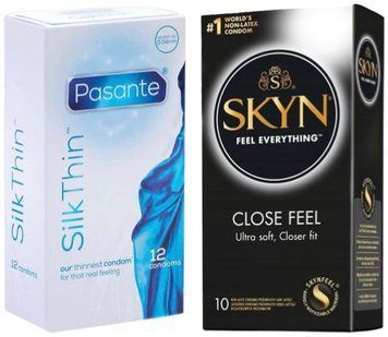 Набор с SKYN Close Feel пачка 10 штук + Pasante Silk Thin 12 шт SOS8099 фото