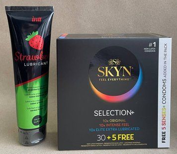 Комплект Skyn Selection 35 шт + Лубрикант на водной основеI ntt Strawberry (100 мл), клубника SOS1062 фото