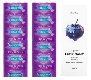 Комплект Pasante Intensity 10шт. + Лубрикант Satisfyer Juicy Lubricant Breezy Berry 300 мл SOS11621 фото