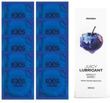 набор: EXS Cooling 10 шт. + Лубрикант Satisfyer Breezy Berry 300 мл SOS11129 фото