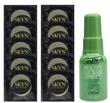 Комплект SKYN Pina Colada 10 шт + Doc Johnson GoodHead Booty Licker Spray Mint (29 мл) SOS13715 фото