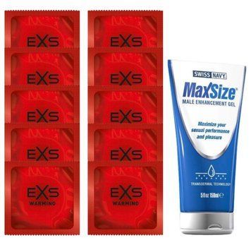 Комплект EXS Warming 10 шт + Swiss Navy Max Size Cream (150 мл) SOS14342 фото