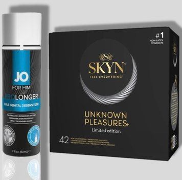 SKYN 42 Pleasures 42 шт + Пролонгатор System JO Prolonger Spray with Benzocaine (60 мл) SOS4988 фото