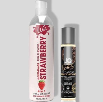 Wet Oral Play Strawberry (118 мл) + JO GELATO Double Chocolate (30 мл) LB858 фото