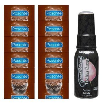 Pasante Chocolate Temptation 10 шт + Doc Johnson GoodHead Tingle Spray &ndash; Cotton Candy (29 мл) SOS14016 фото