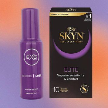 Набір Skyn Elite 10 шт + Лубрикант EXS Choco Lube Water Based 100 мл SOS4346 фото