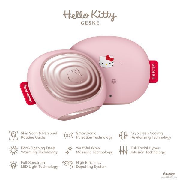 Ультразвуковая маска тепло и холод GESKE Sonic Warm & Cool Mask 8в1 by Hello Kitty pink HB0247 фото